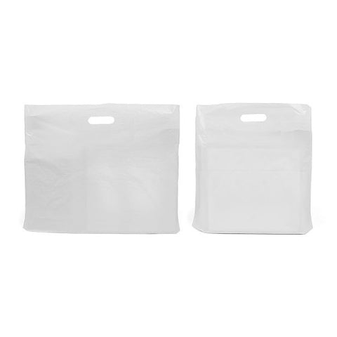 CARRIER BAG - WHITE and CLEAR LDPE 160/320 VARI-GAUGE FASHION BAGS - northeastpaper.co.uk